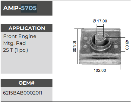 FRONT MOUNTING NAVISTAR AMP 5705