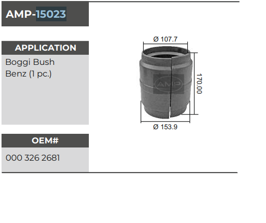 BOGIE BUSH BENZ WITH CIRCLIP AMP-15023