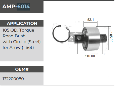 TORQ.RAD BUSH (STEEL)105M AMP-6014