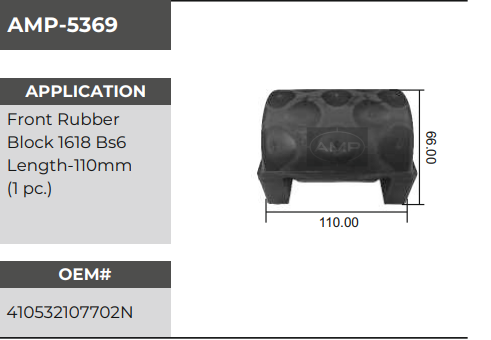 BEVLOR RUBBER FRONT BS6 AMP5369