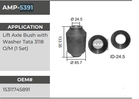 LIFTER BUSH WITH PIN & WASHER AMP 5391 *