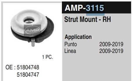 F.SHOCKER MOUNT RH LINEA/PUNTO AMP-3115