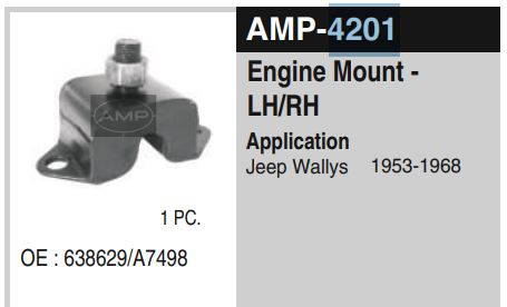 ENGINE MOUNTINGJEEP AMP4201 SET OF2PC
