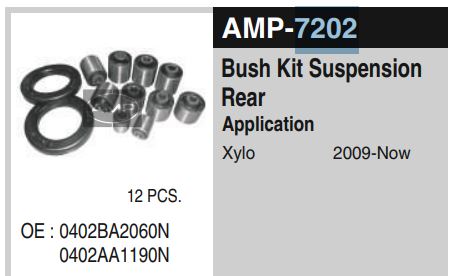 REAR SUSP,BUSH KIT XYLO AMP-7202