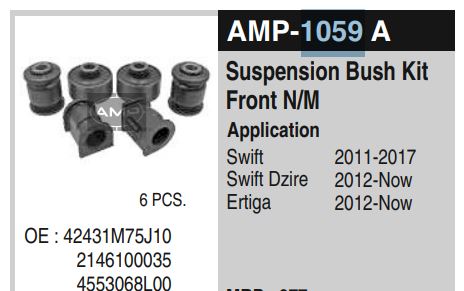 FR BUSH KIT SWIFT ERTIGA  N/M AMP1059A *