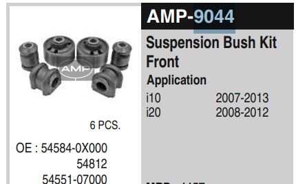BUSH KIT FRONT I-10/EON/VERNA AM9044