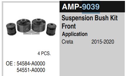 BUSH KIT SONET / CRETA  (4PCS) AMP 9039