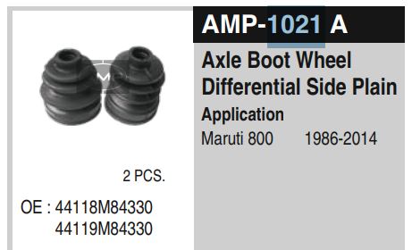 AXLE BOOT WH/DIFF. SIDE M-800 AMP-1021A