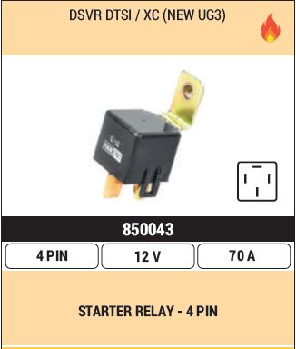 RELAY STARTER 4 PIN 12V/70A 850043