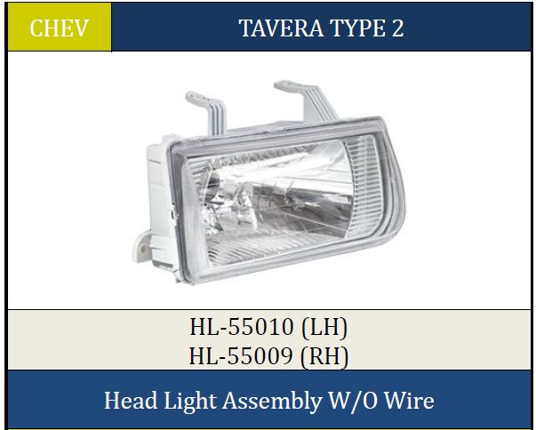 H.LIGHT TAVERA T2 W/O WIRE LH MN55010