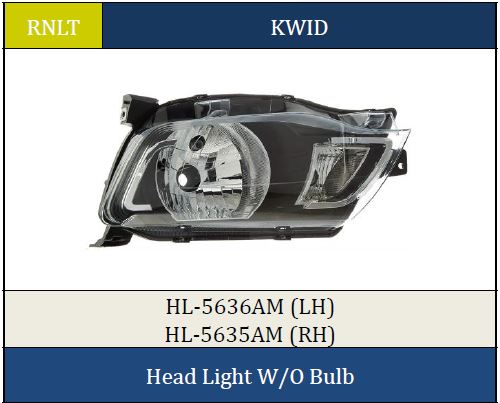 H.LIGHT KWID OM W/O BULB LH MN 5636AM