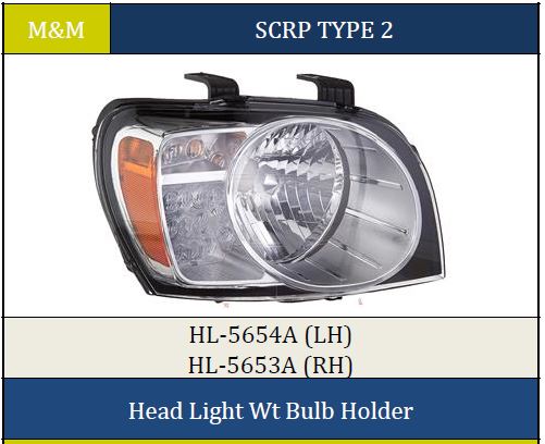 H.LIGHT SCORPIO T2 W/O HOLDER MN 5653 RH