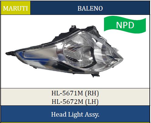 H. LIGHT BALENO N/M RH 5671M