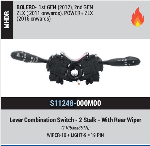 LCS BOLERO ZLX DBLE LEVER 11248-000M00