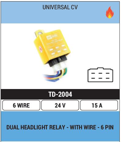 HEAD LIGHT CUTOUT/RELAY 24V TD-2004