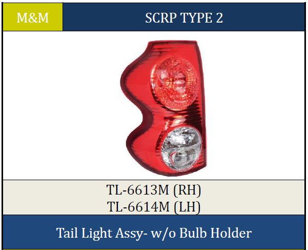 T.LIGHT SCORPIO/M HAWK W/O B/H RH 6613M
