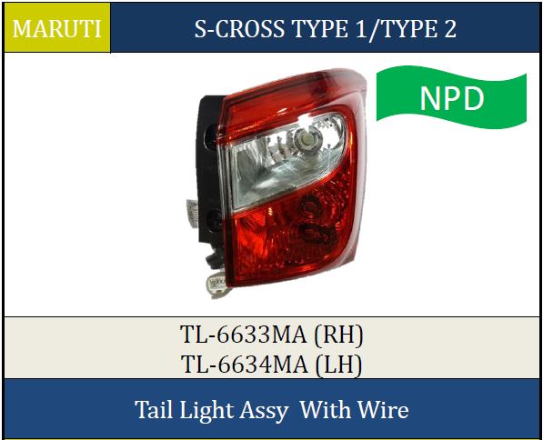 TAIL LIGHT S-CROSS FIX RH-6633MA MARUTI